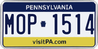 PA license plate MOP1514