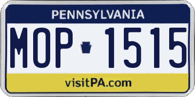 PA license plate MOP1515
