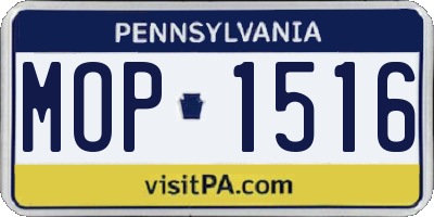 PA license plate MOP1516