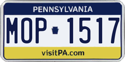 PA license plate MOP1517