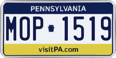 PA license plate MOP1519
