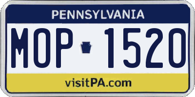 PA license plate MOP1520