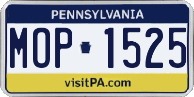 PA license plate MOP1525