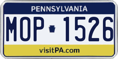 PA license plate MOP1526