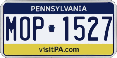 PA license plate MOP1527