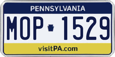 PA license plate MOP1529