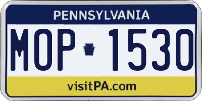 PA license plate MOP1530