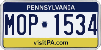 PA license plate MOP1534
