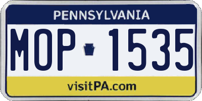 PA license plate MOP1535