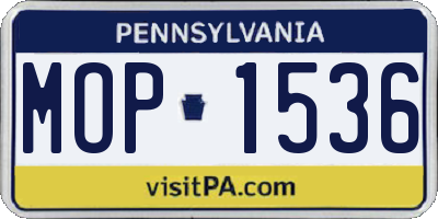 PA license plate MOP1536