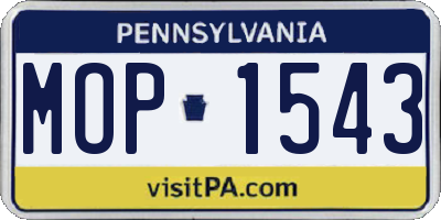 PA license plate MOP1543