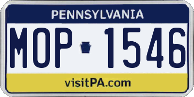 PA license plate MOP1546