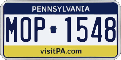 PA license plate MOP1548