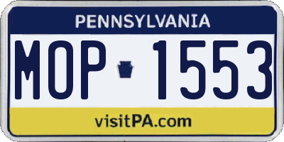 PA license plate MOP1553