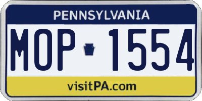 PA license plate MOP1554
