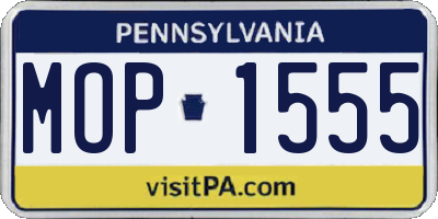 PA license plate MOP1555