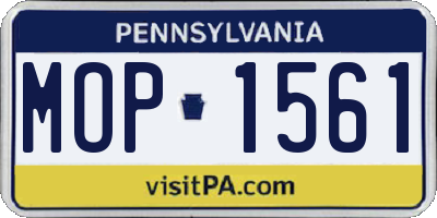 PA license plate MOP1561
