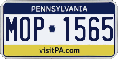 PA license plate MOP1565