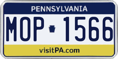 PA license plate MOP1566
