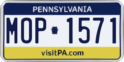 PA license plate MOP1571