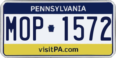 PA license plate MOP1572