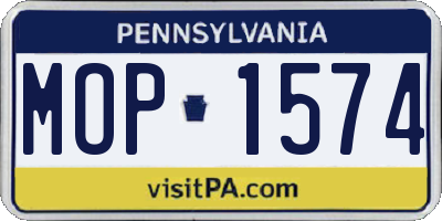 PA license plate MOP1574
