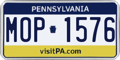 PA license plate MOP1576