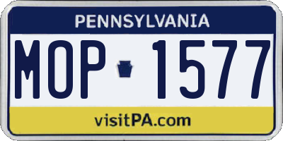 PA license plate MOP1577