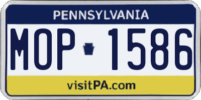 PA license plate MOP1586