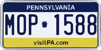 PA license plate MOP1588