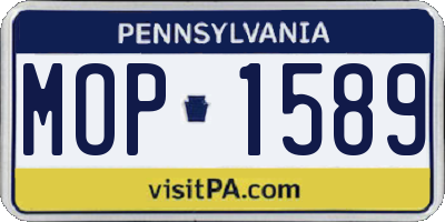 PA license plate MOP1589