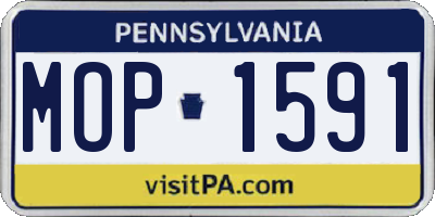 PA license plate MOP1591