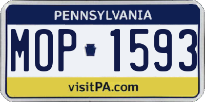 PA license plate MOP1593