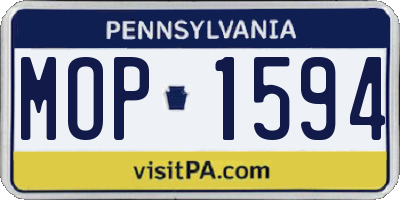 PA license plate MOP1594