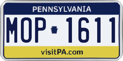 PA license plate MOP1611