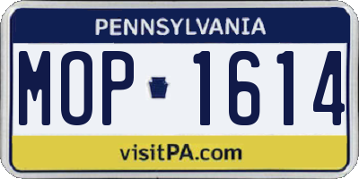 PA license plate MOP1614