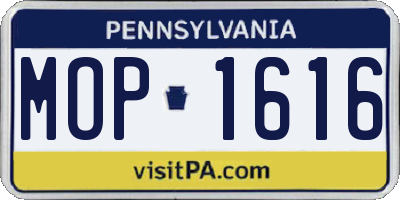 PA license plate MOP1616