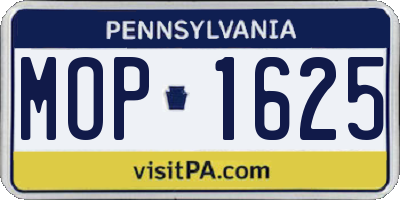 PA license plate MOP1625