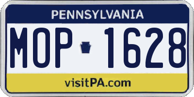 PA license plate MOP1628