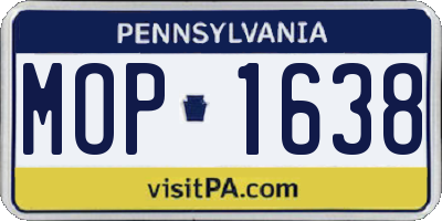 PA license plate MOP1638