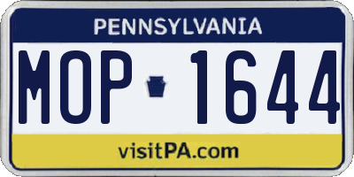 PA license plate MOP1644