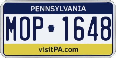 PA license plate MOP1648