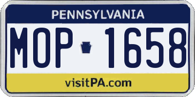 PA license plate MOP1658