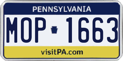 PA license plate MOP1663