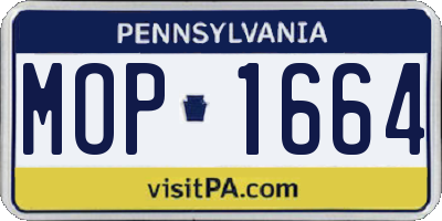 PA license plate MOP1664