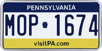 PA license plate MOP1674