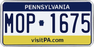 PA license plate MOP1675