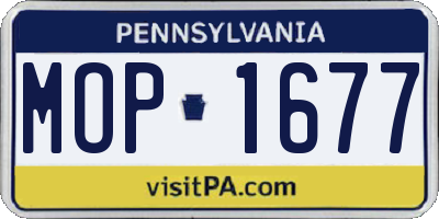 PA license plate MOP1677