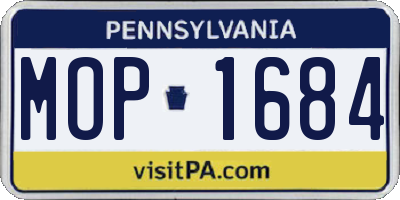 PA license plate MOP1684