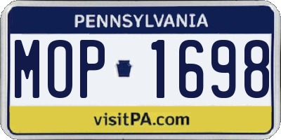 PA license plate MOP1698